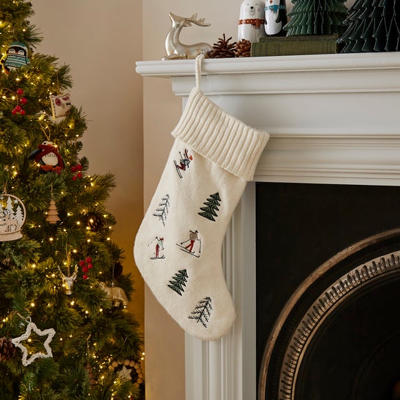 Alpine Ski Scene Stocking