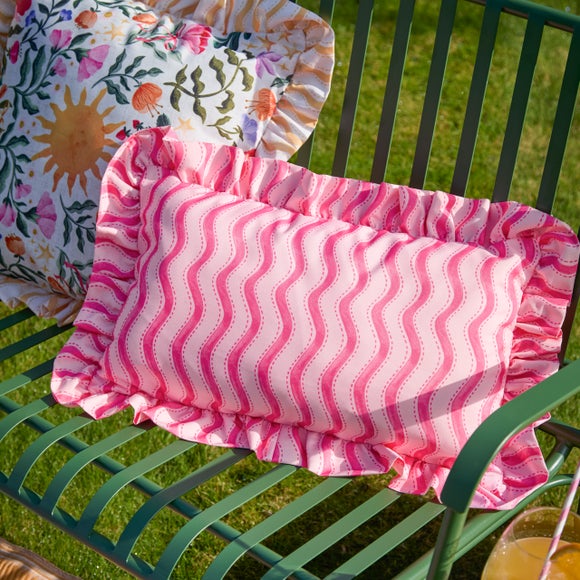 Summer Solstice Wiggly Stripe Outdoor Rectangle Cushion