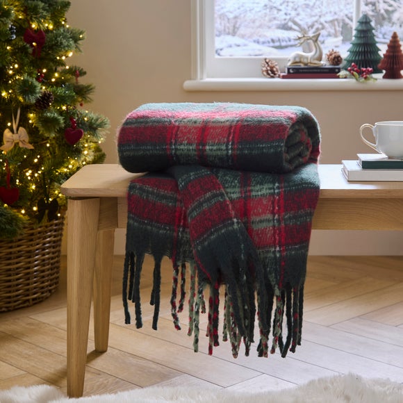 Tartan Faux Mohair Throw 130cm x 180cm