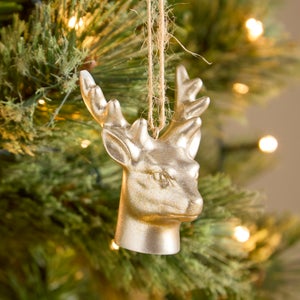 Silver Stag Head Hanging Decoration