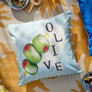 Mediterranean Olive Outdoor Square Cushion