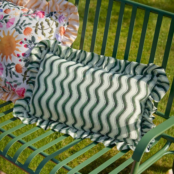 Summer Solstice Wiggly Stripe Outdoor Rectangle Cushion
