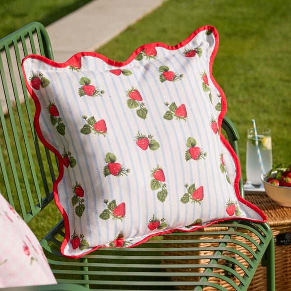 Fruits Strawberries Outdoor Square Cushion