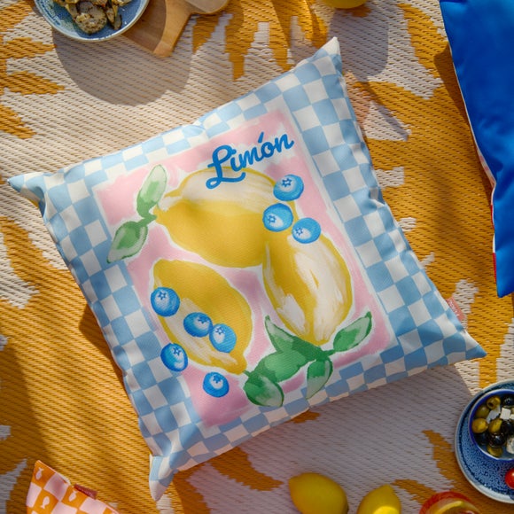 Mediterranean Limon Outdoor Square Cushion