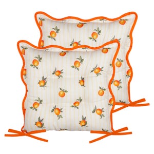 Fruits Oranges Set Of 2 Seat Pads