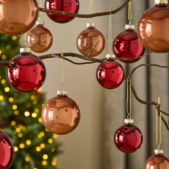 Pack of 42 Metallic Glass Baubles
