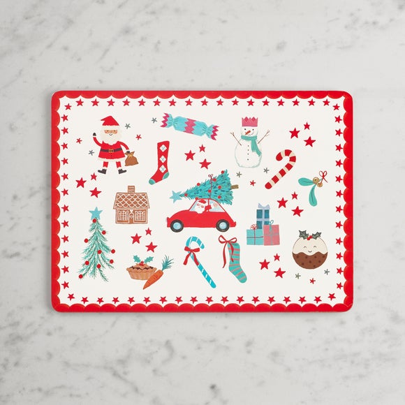 Christmas Icon Print Corkback Placemat