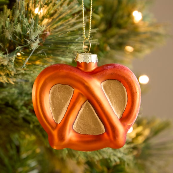 Glass Pretzel Hanging Decoration
