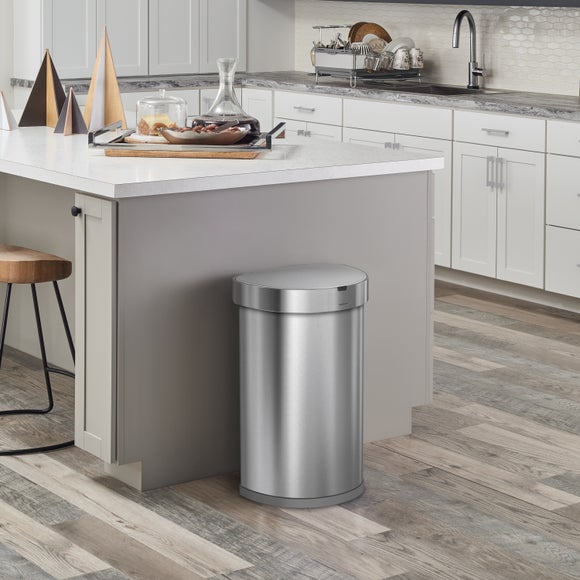 Simplehuman 45L Semi-Round Sensor Bin with Liner Pocket