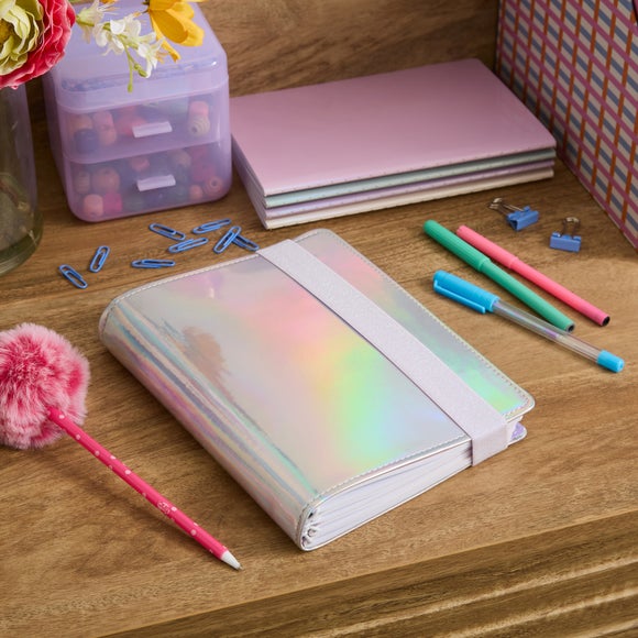 View Pack Of 4 Notebooks With A5 Iridescent Organiser View Pack Of 4 Notebooks With A5 Iridescent Organiser