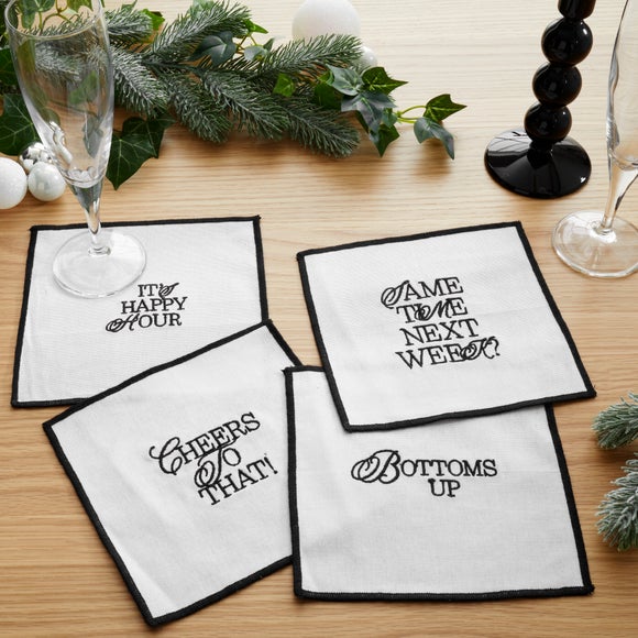 Pack of 4 Slogan Cocktail Napkins
