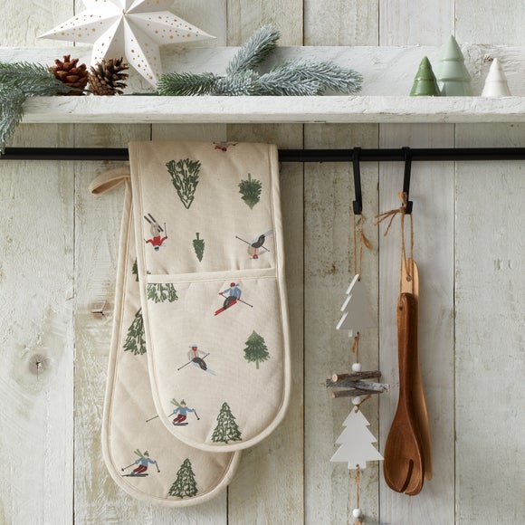 Ski Print Double Oven Glove