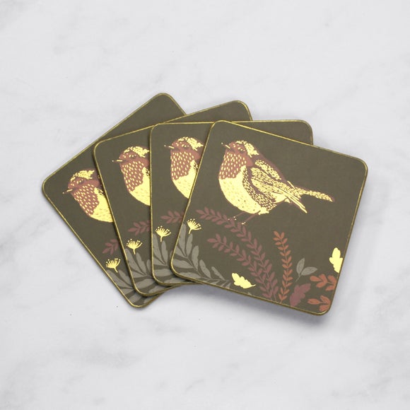 Set of 4 Winter Harvest Corkback Coasters
