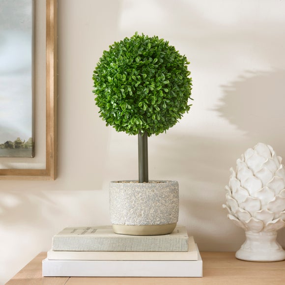 Artificial Mini Boxwood Tree in Cement Plant Pot