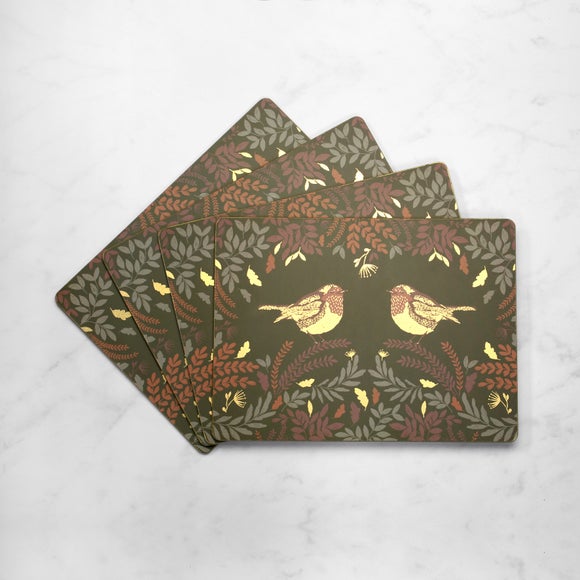 Set of 4 Winter Harvest Corkback Placemats