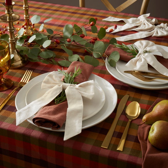 Pack of 4 Linen Bow Napkin Rings