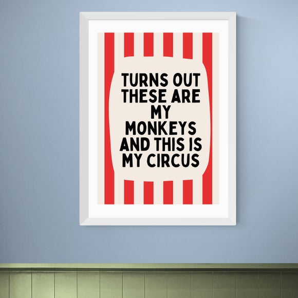 East End Prints Turns Out These Are My Monkeys Red Print