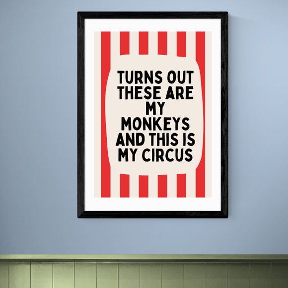 East End Prints Turns Out These Are My Monkeys Red Print