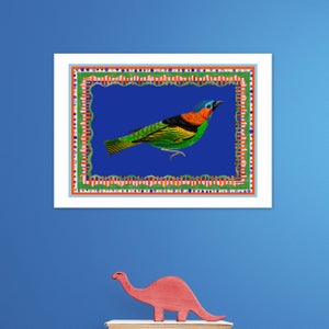 East End Prints Birdframe Tanager Print