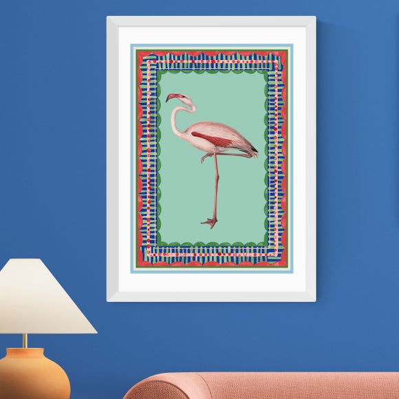 East End Prints Birdframe Flamingo Print