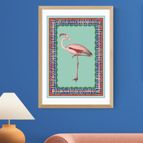 East End Prints Birdframe Flamingo Print
