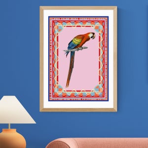 East End Prints Birdframe Macaw Print