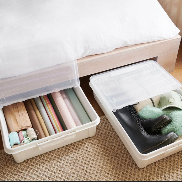 Click to view product details and reviews for Smartstore Set Of 2 60l Large Underbed Storage Box On Wheels.