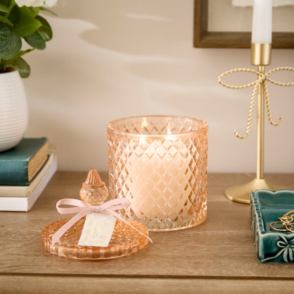 View Jasmine & Waterlily Pressed Glass Multi Wick Candle View Jasmine & Waterlily Pressed Glass Multi Wick Candle