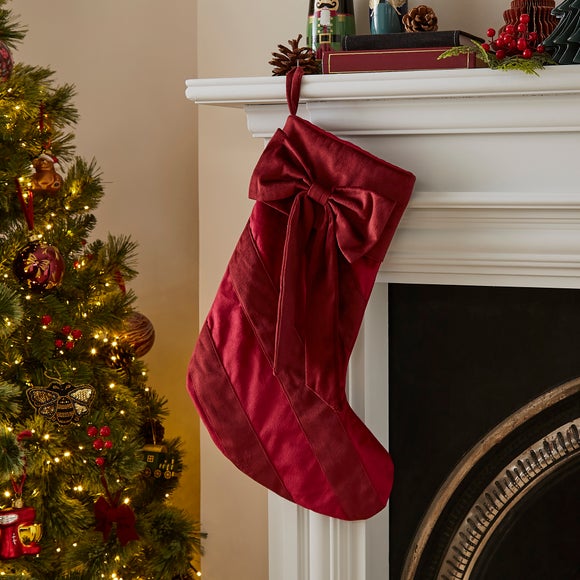Burgundy Striped Stocking