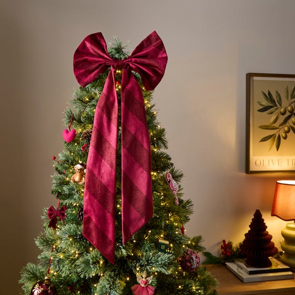 Velvet Striped Bow with Tie Back