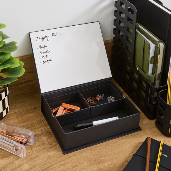 Black Desktop Organiser with Whiteboard