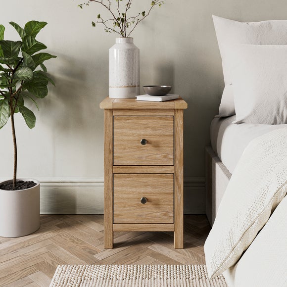 View Olney Slim 2 Drawer Bedside Table View Olney Slim 2 Drawer Bedside Table