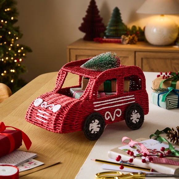 Christmas Car Paper Rope Hamper