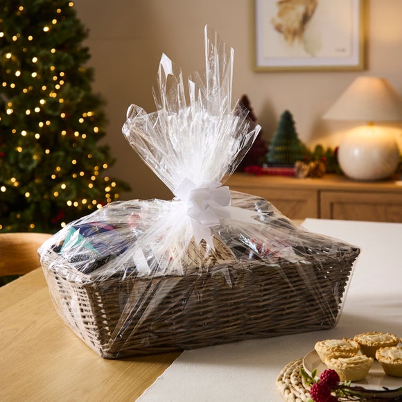 Make Your Own Large Willow Hamper with Cellophane