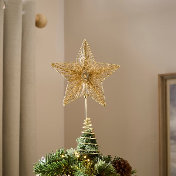 Beaded Gold Christmas Tree Topper