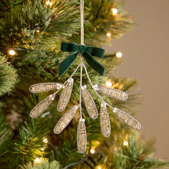 Beaded Mistletoe Hanging Decoration