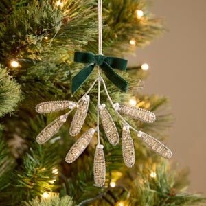 Beaded Mistletoe Hanging Decoration