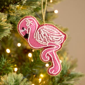 Beaded Flamingo Hanging Decoration