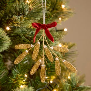 Beaded Mistletoe Hanging Decoration