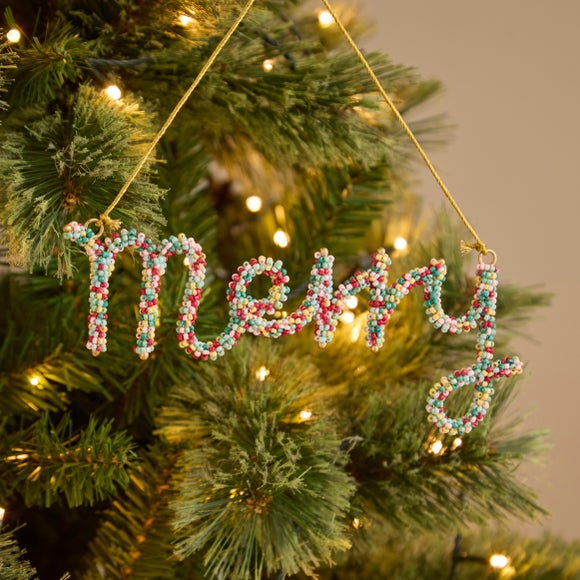 Beaded Merry Hanging Decoration