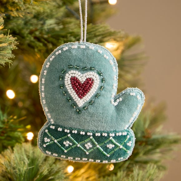 Beaded Mittens Hanging Decoration