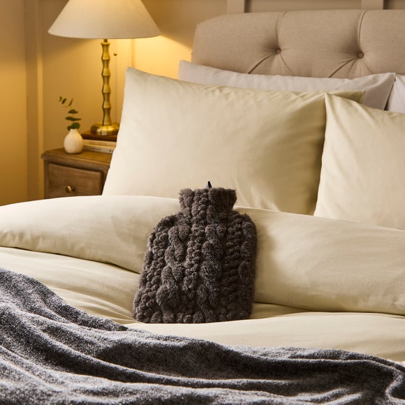 Cable Faux Fur Hot Water Bottle