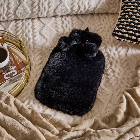 Silky Soft Pom Pom Hot Water Bottle