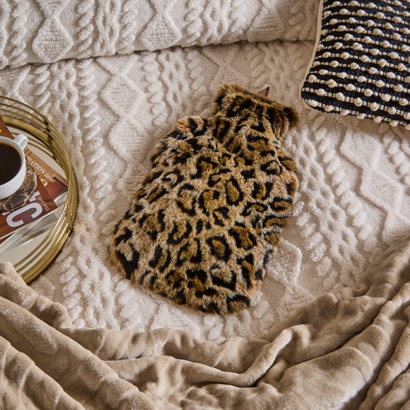 Leopard Print Faux Fur Hot Water Bottle