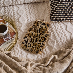 Leopard Print Faux Fur Mini Hot Water Bottle