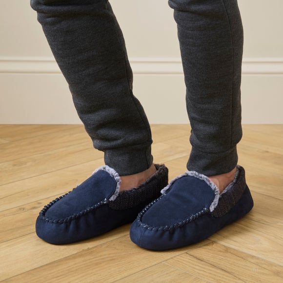 Mens Checkered Moccasins Slippers
