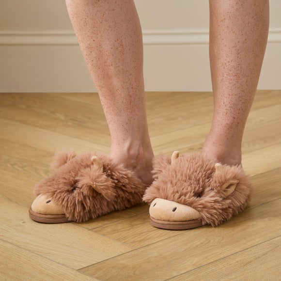 Ladies Hazel the Highland Cow Slippers
