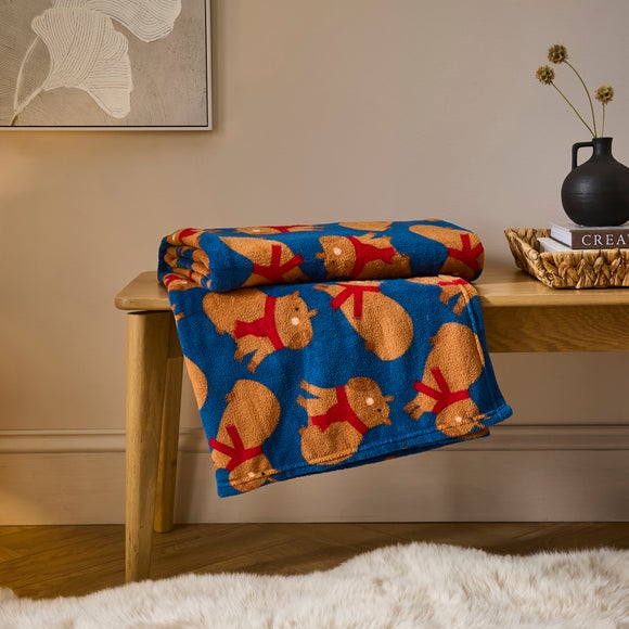 Capybara Printed Fleece 170cm x 130cm Throw