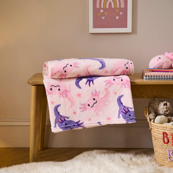 Cleo the Axolotl Printed Fleece 170cm x 130cm Throw