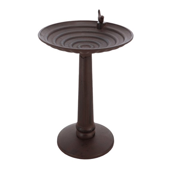 Fallen Fruits Cast Iron Bird Bath on Foot